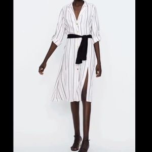 Zara belted shirt dress